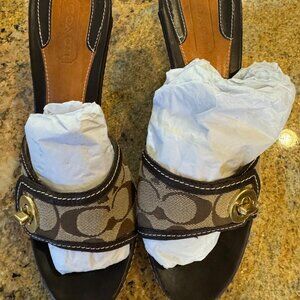 Coach 3" heels with logo